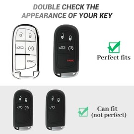 COGEEK - Funda para llavero con cordón brillante, compatible con Grand Cherokee Renegade Chrysler 200 300 Dodge RAM Durango Challenger Journey Dart Glitter Smart Key Shell