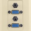 Construct Pro VGA + 3.5mm Dual Audio Wall Plate (Ivory)