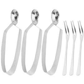 Luxshiny 6Pcs Escargot Tongs and Forks Set, Stainless Steel Snail Tongs Snail Forks Escargot Eating Tongs Seafood Tools for Home Restaurant