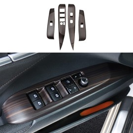 ruihe 4pc Wood Grain Car Interior Automobile Door Window Control Panel Cover Molding Door Lock Switch Trim Fit for Toyota Camry 2018 2019 2020 2021 2022 2023 2024 North American Version