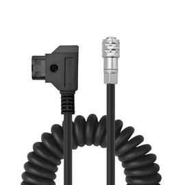 BMPCC 4K/6K/6K Pro to D-Tap Coiled Power Cable Compatible with Blackmagic Pocket Cinema Camera Gold V Mount Battery Weipu 2 Pin SF6 Female to P Tap, 79”