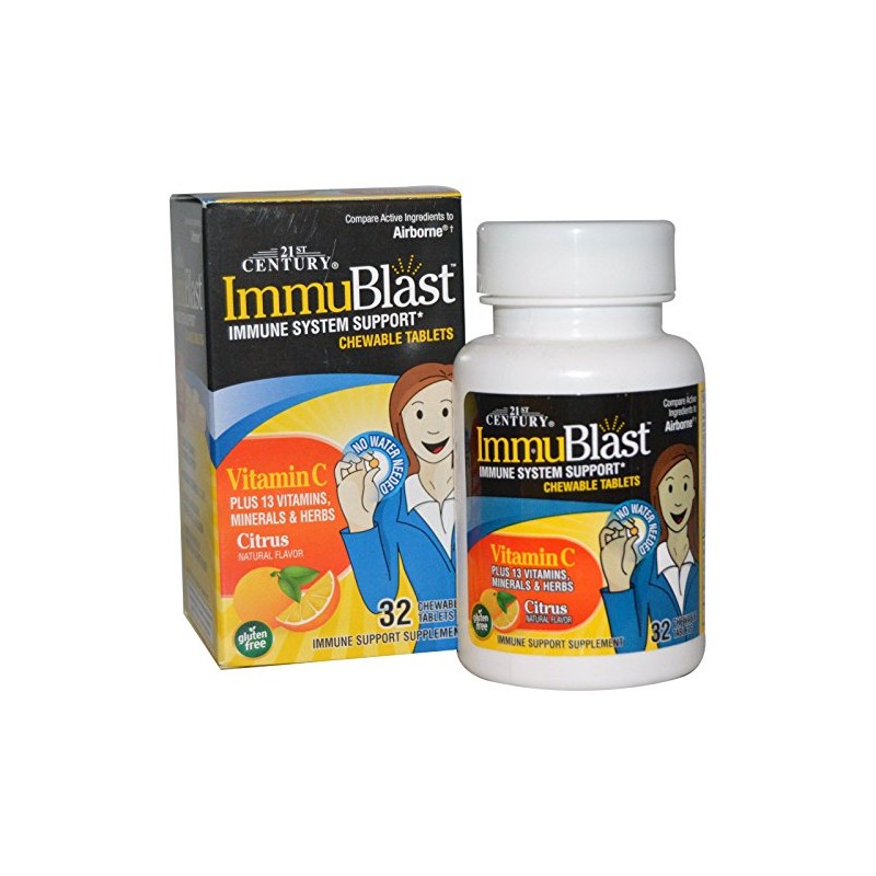 21st Century ImmuBlast Immune System Support, Citrus, 32 Chewable Tablets