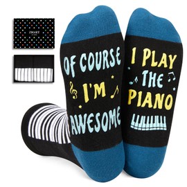 Zmart Piano Gifts for Teens - Piano Recital Socks for Pianists Music Lovers Musicians Players Teachers Women Men