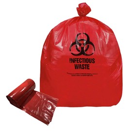 RESILIA Biohazard Bags - Hazardous Waste Disposal, Meets DOT ASTM Standards for Hospital Use, OSHA Approved, Red, 40-45 Gallon, 40" W x 46" L, 1.1 Mil, 0.0011 Inch, 1 Case of 100 Bags, Made in the USA