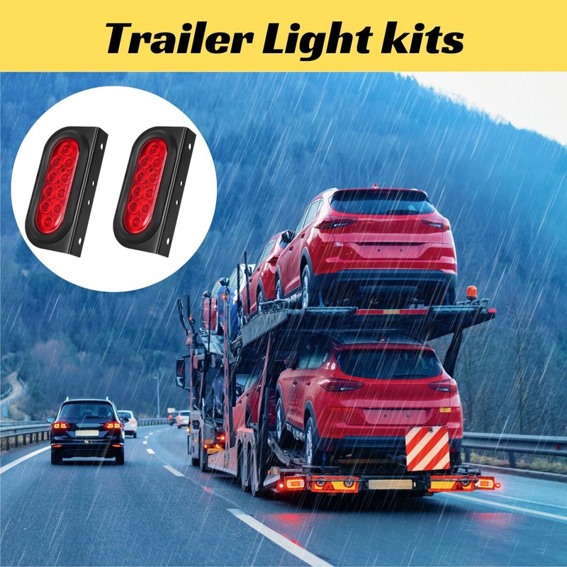 EXERAUO 6 Inch Oval Led Trailer Lights Kit with Mounting