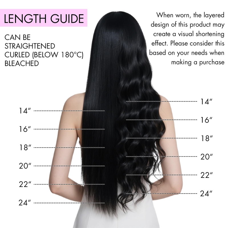 EINbeauty Clip-In Real Hair Extensions, 7 Pieces, 120 g, 50