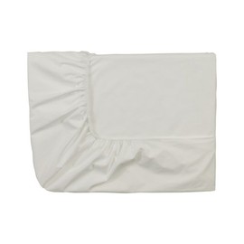 Essix Home Collection Fitted Sheet, Percale 80 Thread Count, Meringue, 90 x 200 cm