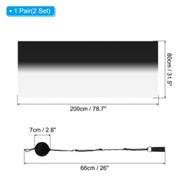 PATIKIL Dance Silk Veil Poi 79" x 32", 1 Pair Women Belly Dance with Streamer Throw Ball for Dance, Ink Gradient