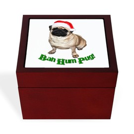 CafePress Bah Hum Pug Memory Keepsake Jewelry Box, 5"x5"x3.75"