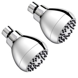 AISOSO High Pressure Shower Heads, 2PCS Showerheads 3 Inches with 360° Rotation and Silicone Nozzles for Strong Spray Relaxing and Comfortable Shower, Chrome