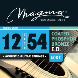 Magma Acoustic Guitar Strings Medium Gauge COATED Phosphor Bronze Set.012 - .054 (GA140P)