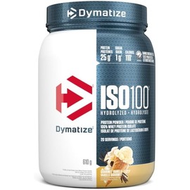 Dymatize ISO100 Hydrolyzed Protein Powder, Gourmet Vanilla, High Protein Powder, 100% Whey Isolate Protein Powder, 25g of Protein, Gluten Free, 20 Servings