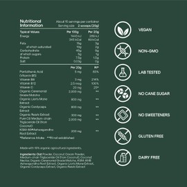 Matcha Fuel SuperLatte - Mushroom, Superfood & Adaptogenic Matcha Powder | Energy, Focus & Immunity | Lion's Mane, Reishi, Cordyceps, KSM-66 Ashwagandha | Gluten Free | Vegan | 15 Servings (300g)