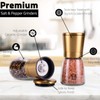 Premium Salt and Pepper Grinder Set - 5 oz, Golden