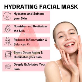 Watermelon Pink Glow Sleeping Mask, Watermelon Overnight Face Masks Skincare, Anti-Aging Hydrating Facial Mask with AHA, Hyaluronic Acid, Niacinamide for Smooth Glowing Even Toned Skin Care, 50ml