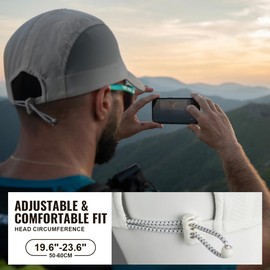 WRELS Running Racing Hat for Women Men,Quick Drying Baseball Sport Cap with Sweatband,Lightweight Running Hat for Outdoors,One Size White