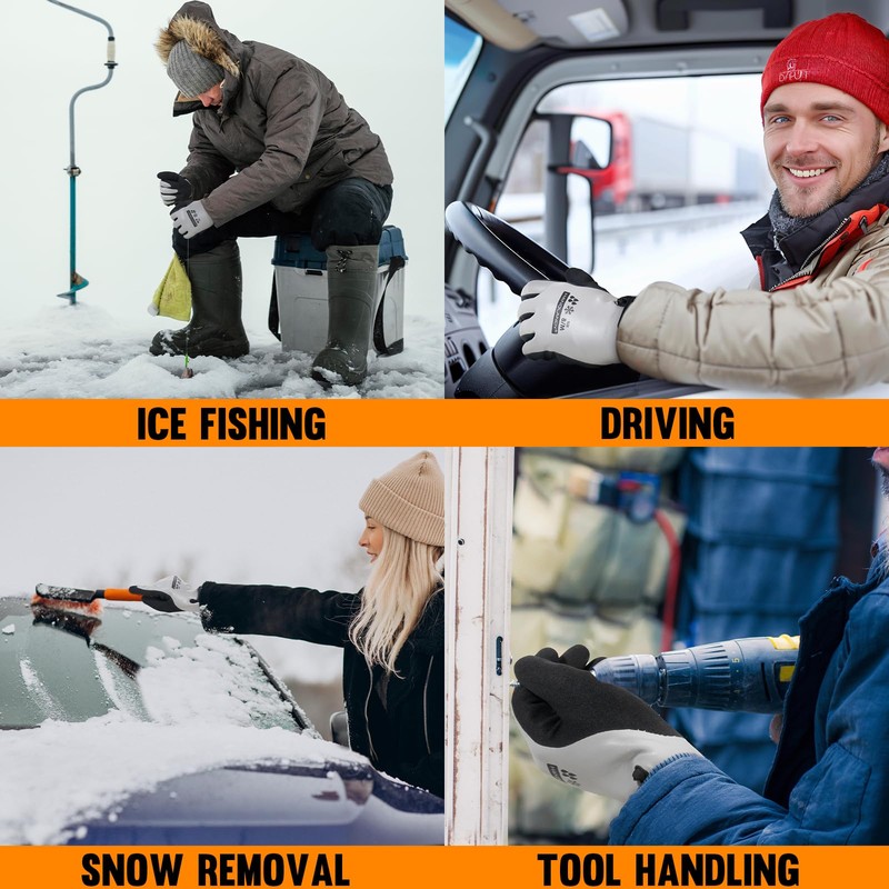 HANDLANDY Waterproof Work Gloves for Cold Weather, Insulated Winter Freezer