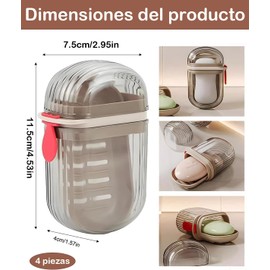 4 Jaboneras para Baño, Porta Jabon de Baño, Jabonera de Viaje, Diseño Práctico para Viajes, Material de Plástico, Organización para Baño, Uso Diario en Hogar y Viaje