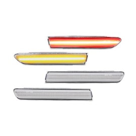 MACHSWON LH RH Side Repeater Light Red + Amber Solid Constant Light Front and Rear - Smoke LensLED Side Marker Light Assembly 4 PCS, Compatible with Acura TL 2004-2008