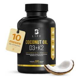 Vitamina D3 400 Ui  K2 Y Aceite De Coco 300 Cápsulas B Life                                                                                           