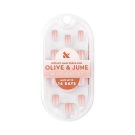 Olive & June Mani Minimalist Instant Press-On Nails (Glue) | 42 Fake Nails, 21 Sizes | Non-Toxic, Long-Lasting | Barely-There Beautiful | Realistic Look | Salon-Quality at Home | HZ Syrup Gradient