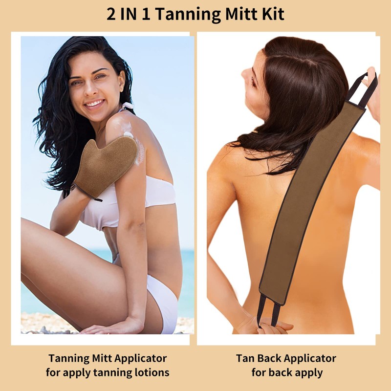 WLLHYF Self-tanning glove, applicator kit, lotion for the back, face,