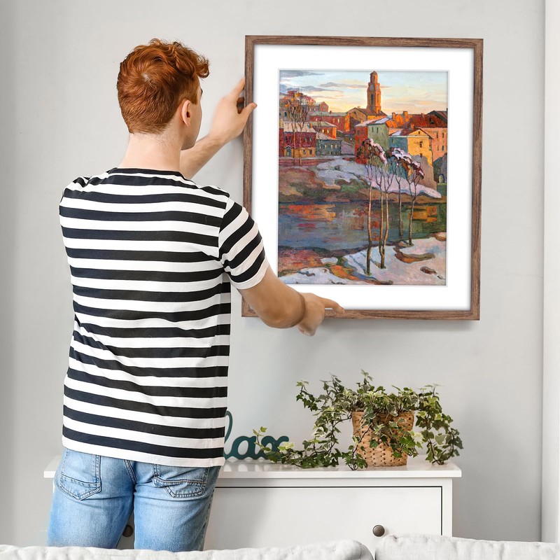 euwazram Rustic Walnut 18x24 Frame - Single Frame, 18 x