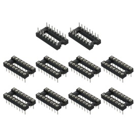 QUARKZMAN 2.54 mm Pitch 16 Pins DIP-IC Socket Connector Double Row 7.6 Pitch Round Pins Soldering for Electronics Experiment DIY Pack of 24