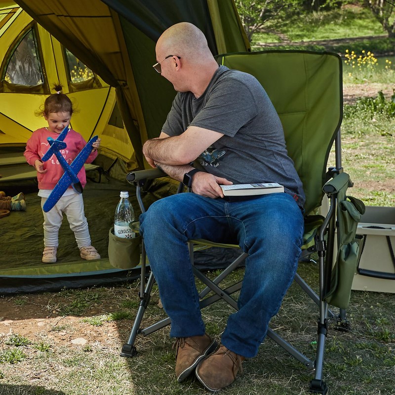 TIMBER RIDGE Oversized Folding Camping Chair High Back Heavy Duty