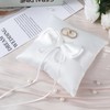 Bruislard 14 x 14 cm Wedding Bowknot Ring Bearer Cushion