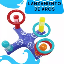 Veraly Juego Inflable Lanzamiento De Aros Juego Dinámico Piscina F