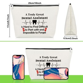 Dental Assistant Gifts Makeup Bag Dental Nurse Gifts Dental Hygienist Gift Dental Graduation Gifts Thank You Appreciation Gifts for Doctor Assistant Cosmetic Bag Birthday Christmas Retirement Gift
