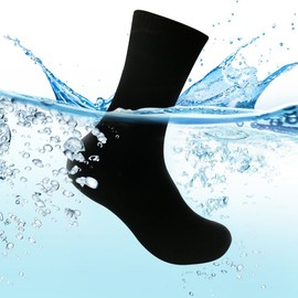 Waterfly Waterproof Socks, Fully Waterproof, Breathable, Mountain Climbing, Skiing, Work, Fishing, Black, Black