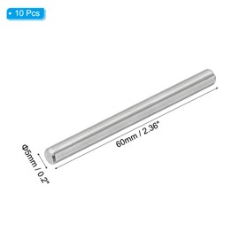 PATIKIL 304 Stainless Steel Dowel Pins 5 x 60 mm, 10 Pack Metal Dowel Pins Shelf Pegs Support Shelves Bunk Bed Fasten Elements Hardware for Furniture Fixing Component Position