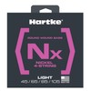 Hartke HSBNX445 NX Nickel Bass Guitar Strings, Light 4-String