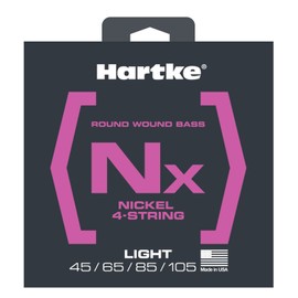 Hartke HSBNX445 NX Nickel Bass Guitar Strings, Light 4-String