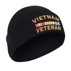 Rothco Vietnam Veteran Deluxe Embroidered Watch Cap Black