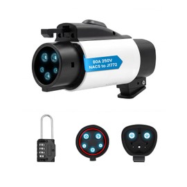 Adaptador NACS a J1772 EV Nivel 2 MAX 80A 19.2kW Carga CA IP55 | Compatible con Tesla Wall Connector y Mobile Charger, Bloqueo de seguridad antirrobo, Ideal para vehículos EV SAE J1772