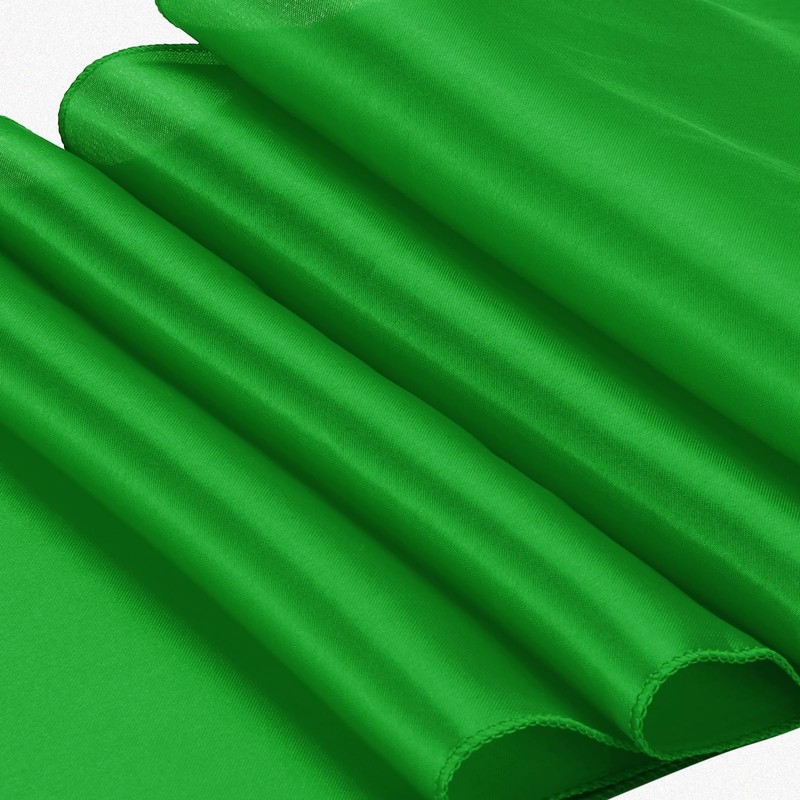 sourcing map 12 Pcs Green Satin Table Runner 12" x