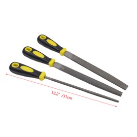 Meprotal 3pcs 8-inch Metal File Set - Hardened Steel Includes Flat, Round, and Half-Round Files Sharpening Tools for Metal Axe Sharpening Extended Use, Comfortable Hand Grip
