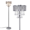 Hsyile KU300256 Mini European Crystal Floor Lamp for Living Room,Bedroom,Office,Chrome