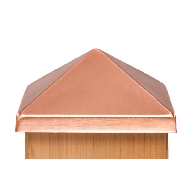 4x4 Post Point Cap - Solid Copper - Designed to