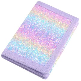 Polmmys Kids Wallet, Little Girls Wallet for Kids, Small Kids Wallet for Girls with Zipper, Teen Wallet for Teen Girls, Rainbow Wallet with Magic Sticker, Novelty Childrens Wallet with Coin Pocket