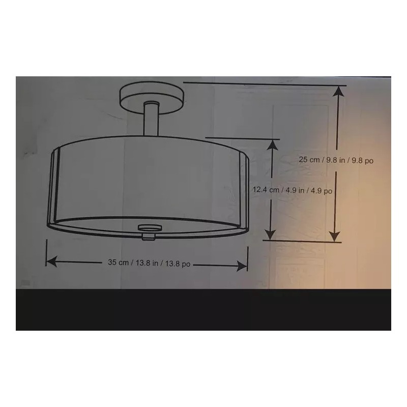DSI Lighting Bronze LED Semi-flush Mount ~NIB 13.8” Wide X
