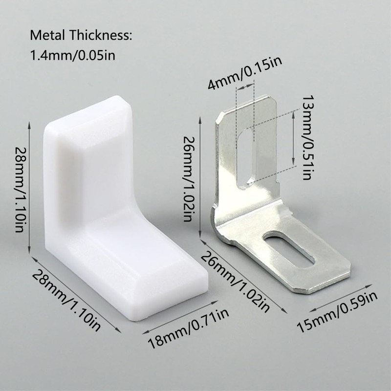 SagaSave L Corner Brackets, 10PCS Shelf Brackets, 90 Degree Right