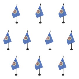 AZ FLAG 10 Minnesota Table Flags - 6" x 4" - 10 Mini Flags USA USA Office 100% Polyester with 10" Flag and Black Plastic Base