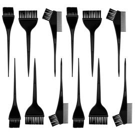 YBEATY 12 Pcs Hair Dye Brush Applicator Kit Professional Salon Hair Coloring Brush Tint Dying Brushes Combs Tools Kits Essential Sharp Tail Comb Mixer for Women Men Home and Salon Use (Black)