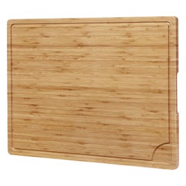 GlowSol 24 x 18 Stove Top Butcher Block, Extra Large Bamboo Cutting Boards for Kitchen, Wooden Carving Board with Juice Grooves, Chopping Board for Meat Veggies, Cheese Charcuterie Serving Tray