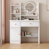 MONGMON Dressing Table,Makeup Table with Drawers, Vanity Desk with Mirror