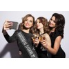 PartyForever Birthday Baddie Sash – Black Glitter Sash with Silver